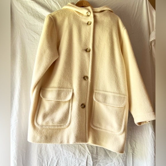 Eddie Bauer Cream Wool Coat - Picture 1 of 5